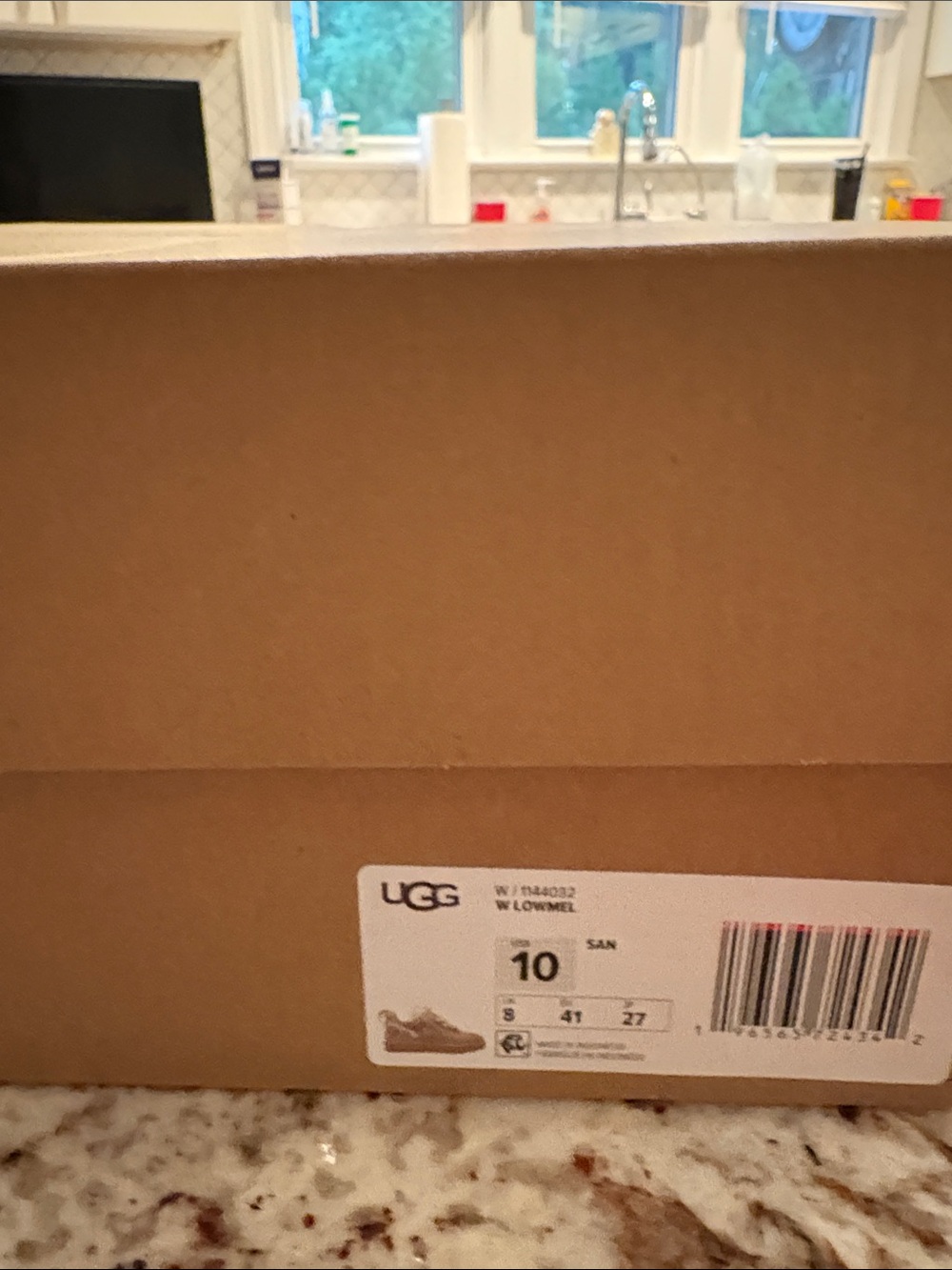 UGG Tan Cardboard Shoe Box with White Label